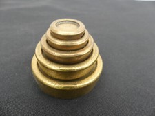 Ancien Gradué Échelle Poids Laiton . 5 anciens poids de balance anglaise