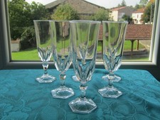 6 flutes en cristal d'arques