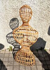 Mannequin de mode Buste en Rotin osier tressé Vintage 1940-1950