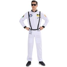 Costume Astronaute pour Homme Pilote Déguisement Cosplay Costume de Fête d'Ha...