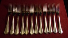 Service de 12 fourchettes de table en métal argenté Christofle Spatours