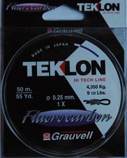 Nylon Grauvell Teklon Fluorocarbon 50m diamètre 25/100 résistance 4,35kg