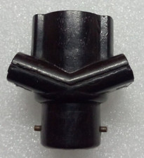 Douille Voleuse B22 en Bakélite Noir Lustre, Chevet TBE