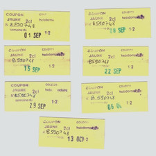 Lot de 7 tickets de métro