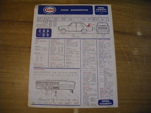 Fiche technique esso opel - esso,