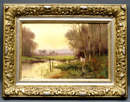 Tableau paysage signé - tableau,