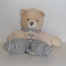 Doudou Ours Doudou et Compagnie - Blanc bleu