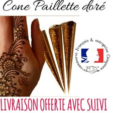 Gel Pailleté Doré Cônes / Henné Tatouage Art Corps/Henné  LIVRAISON OFFERTE 