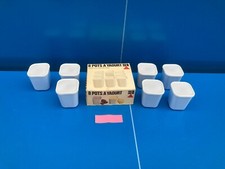 SEB 7 POTS A YAOURT EN PLASTIQUE AVEC COUVERCLE POUR YAOURTIERE TBE c2