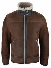 Blouson homme peau de mouton Shearling véritable fermeture éclair style aviateur