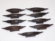 -9 PORTES COUTEAUX BOIS Foncé FORME PIROGUE GONDOLE travail Artisanal table  D
