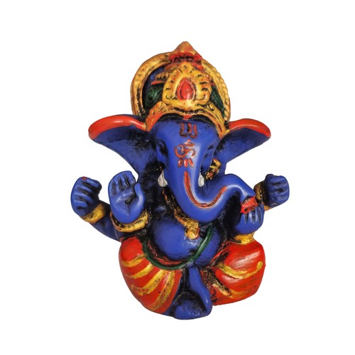 Ganesh bleu résine 7cm - ganesh,