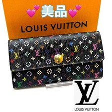 Auth LOUIS VUITTON Monogram Multicolor Portefeuille Sarah Wallet M93747