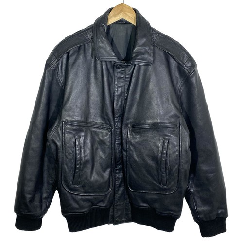 Blouson cuir aviateur noir - blouson,