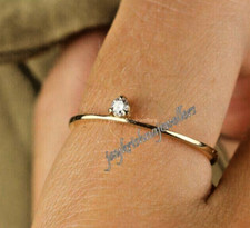 14K Or Tranche Bague Solitaire
