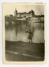 Snapshot - CHASSE A COURRE Original Vintage Found Photo 1930s Odd Hunting Horn