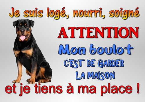 Plaque attention chien - attention, au