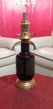 lampe a petrole arts antiquites Laiton Barbotine