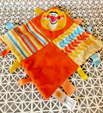 Doudou plat Tigrou étiquettes rayures orange jaune Disney Nicotoy