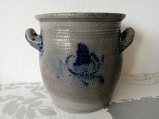 Ancien POT/SALOIR Grès VINTAGE  Poterie ALSACE SOUFFLENHEIM BETSCHDORF DECOR(6)