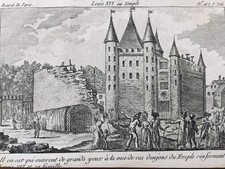Louis XVI Marie Antoinette 1792 Prison du Temple Gravure Révolution Française