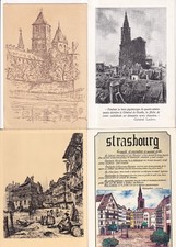 Lot de 4 cartes postales
