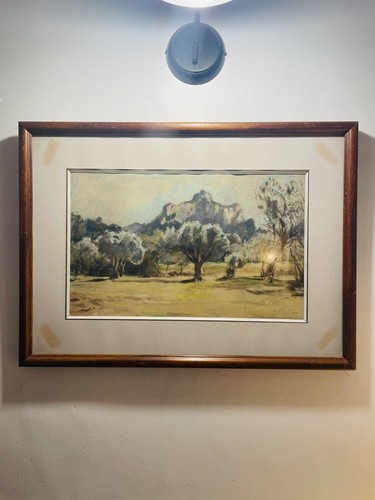Pastel sur papier paysage - sur,