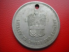 ETATS-UNIS JETON NICKEL RELIGIEUX ARMY ET NAVY CHRIST COUNTRY LUTHERAN RELIGIOUS