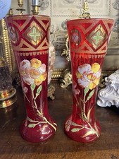 Mont Joye Legras Art Paire De Vases à Col Evasé