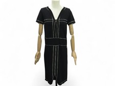 ROBE CHANEL SANS MANCHE P47675 M 38 COTON BICOLORE NOIR BLANC BLACK DRESS 5200€