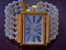 Pour femme Vintage Montre ROCCO 1980 montre bracelet plaqué or perles
