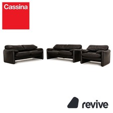 Canapé En Cuir Cassina Maralunga Noir 2X Canapé Deux Places Fauteuil Manuel