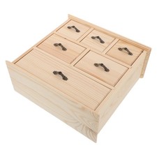  Organiseur de bureau en bois : Mini meuble de rangement à 6 tiroirs – Boîte de