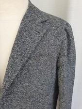 Sartoria D'ALISA Sport Coat Tweed Jacket Veste 40S/50S Naples Bespoke Grey Wool