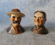 #Salière et poivrier# Couple de Vieux / Paysans / breton...  en céramique H=9cm