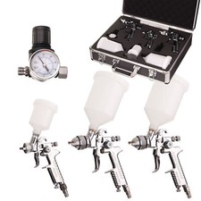 HVLP AUARITA Pistolet À Peinture Deux Buse 1,4+1,7 Mini Pistolet 0,8+Régulateur 