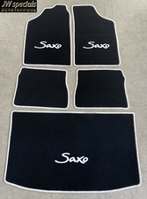 Tapis de Voiture Sol Coffre Kit pour Citroen Saxo Noir Blanc Neuf 5tlg