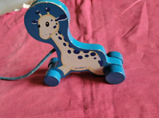 JOUET PETIT GIRAFE  EN BOIS A TIRER NOVALAC 2