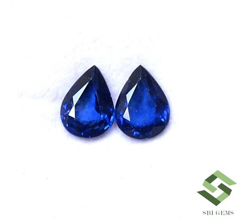 Paire saphirs bleus - de,