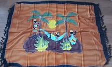 Tenture Marron Famille Afrique Île Palmier