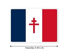 Sticker drapeau FRANCE LIBRE francais croix lorraine autocollant resistant