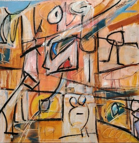 Trés belle huile sur bois - trés,