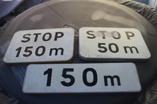 3 ANCIENS PANNEAUX DE SIGNALISATION ROUTIER TOLE / GARAGE DECO LOFT ATELIER