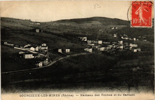 Cpa sourcieux les - sourcieux-les-mines,