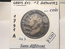 Louis XVI 12 Deniers 1791 A An 3 Francois sans différent