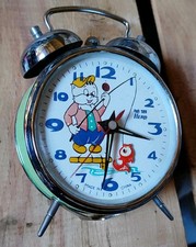 Ancien Reveil Animé chat Pêcheur de Poisson