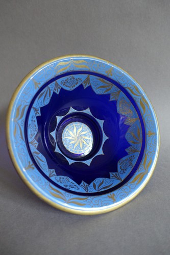 Coupe verre bleu - bleu, à