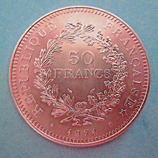 FRANCE - Pièce de 50 francs hercule en argent de 1974  -  !!!!!!!!!!!!!!!