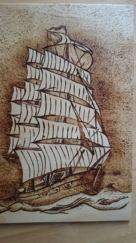 Pyrographie brûlée bois - brûlée, en