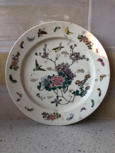 Old porcelain plate - porcelain,